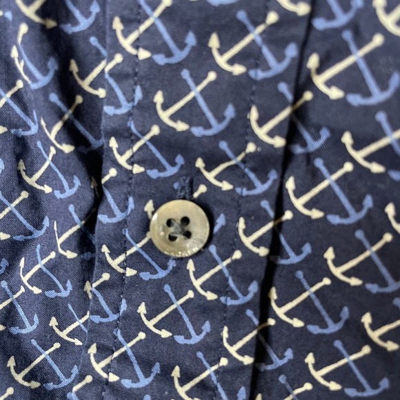 Ralph Lauren Classic Fit XXL Blue Anchor Print Long Sleeve Button Up Shirt - Picture 7 of 10